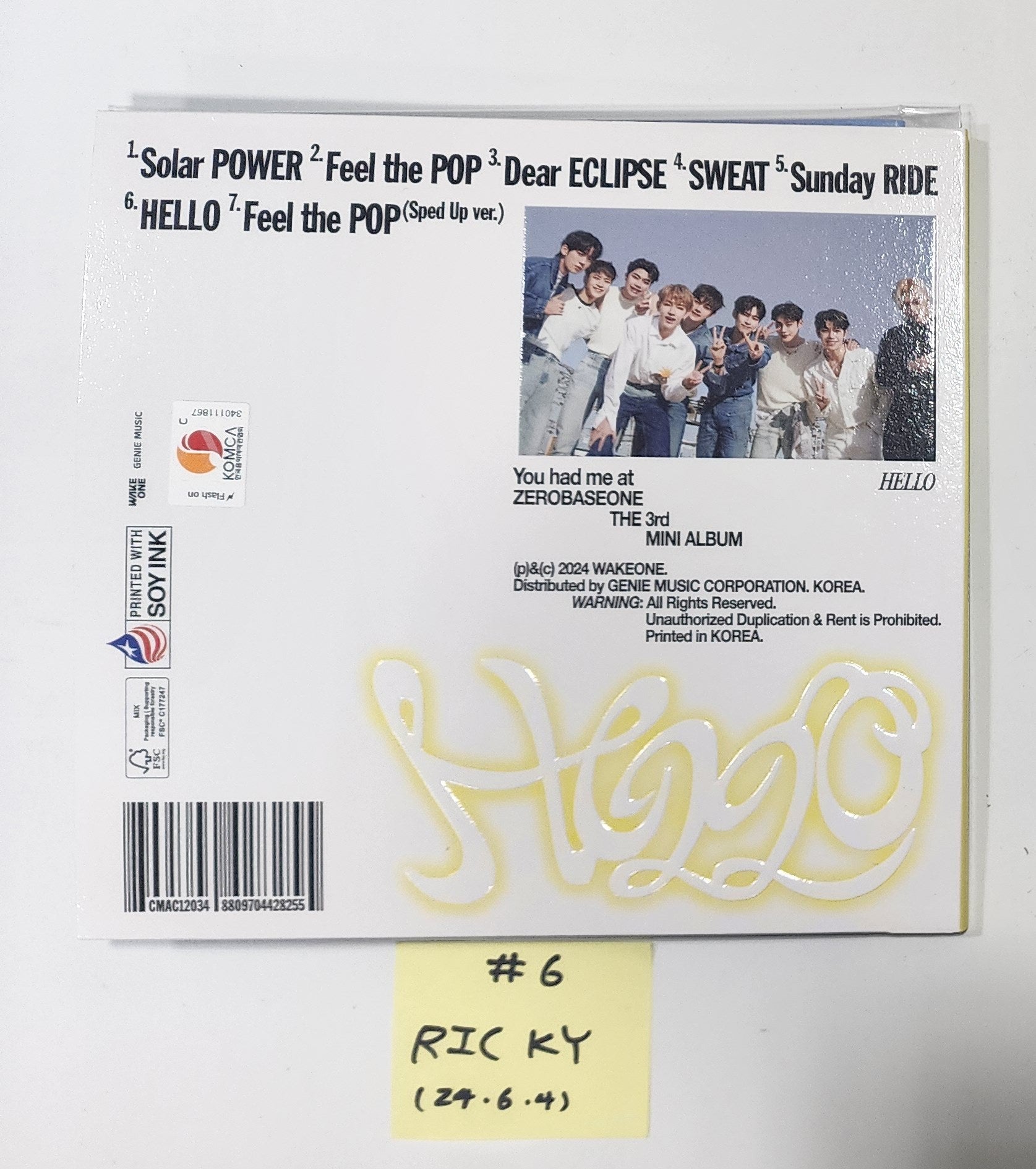 ★サインCD◆ZEROBASEONE◆You had me at HELLO ZEROBASEONE(ZB1) 