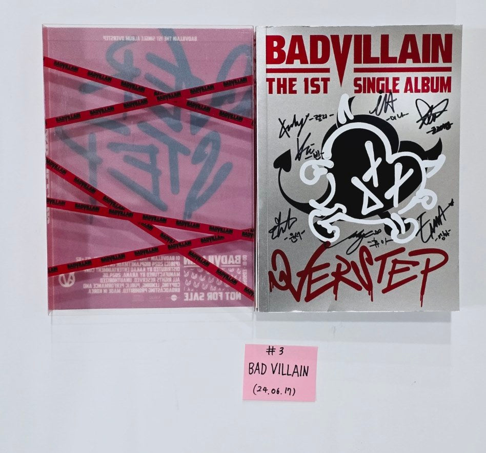 Artms "DALL", Yves "LOOP", BADVILLAIN "OVERSTEP" - Hand Autographed(Signed) Promo Album [24.6.17] - HALLYUSUPERSTORE