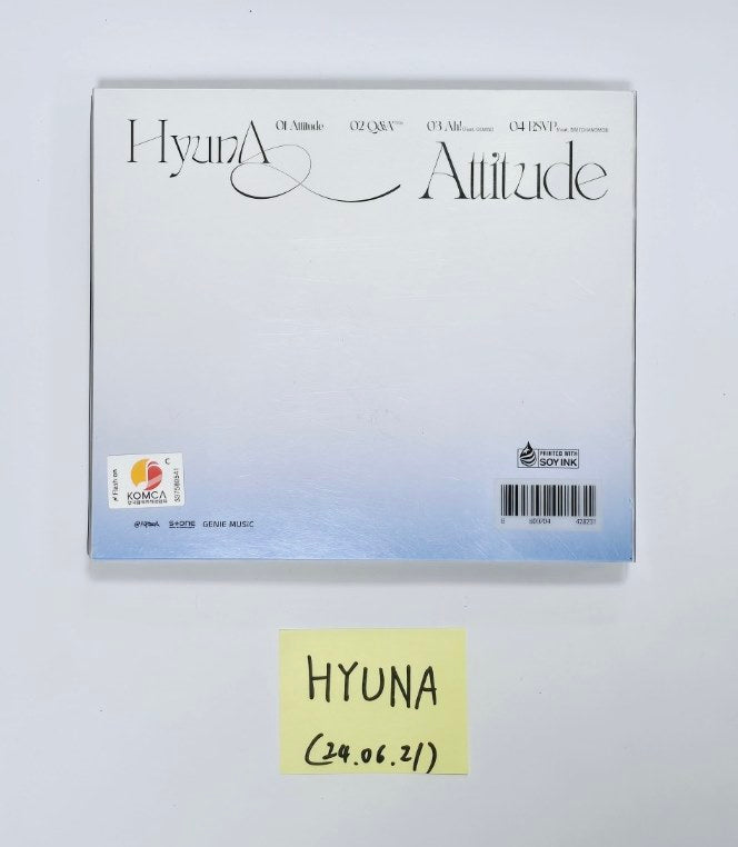 HyunA "Attitude" - Hand Autographed(Signed) Album [24.6.21] - HALLYUSUPERSTORE