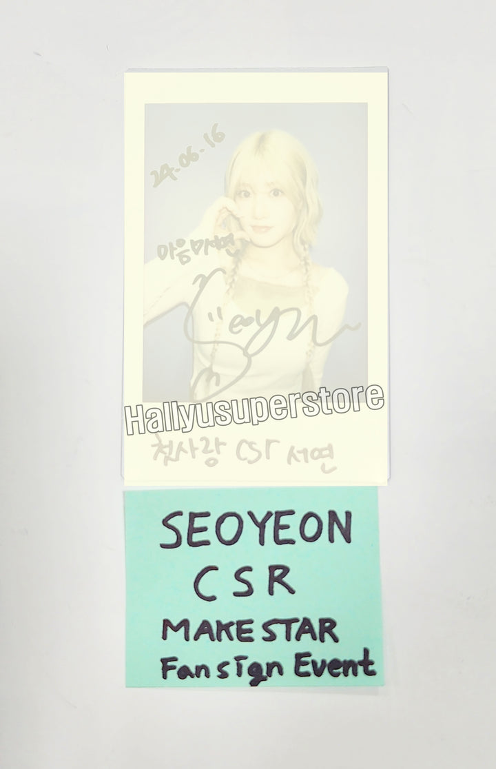 SeoYeon (of CSR) "L'heure Bleue : Prologue"- Hand Autographed(Signed) Polaroid [24.06.27] - HALLYUSUPERSTORE