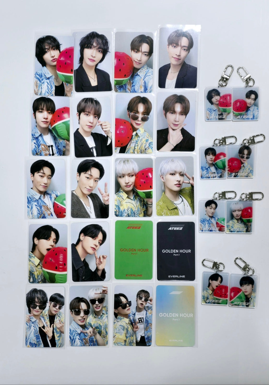 Ateez "GOLDEN HOUR : Part.1" - Everline Lucky Draw Event Photocard, Keyring [24.6.27] - HALLYUSUPERSTORE