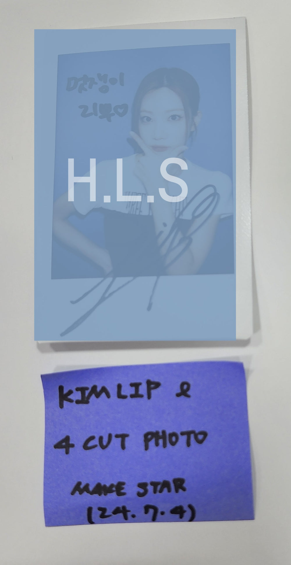 Kimlip (of Artms) "DALL" - Hand Autographed(Signed) Polaroid + 4 Cut Photo [24.7.4] - HALLYUSUPERSTORE