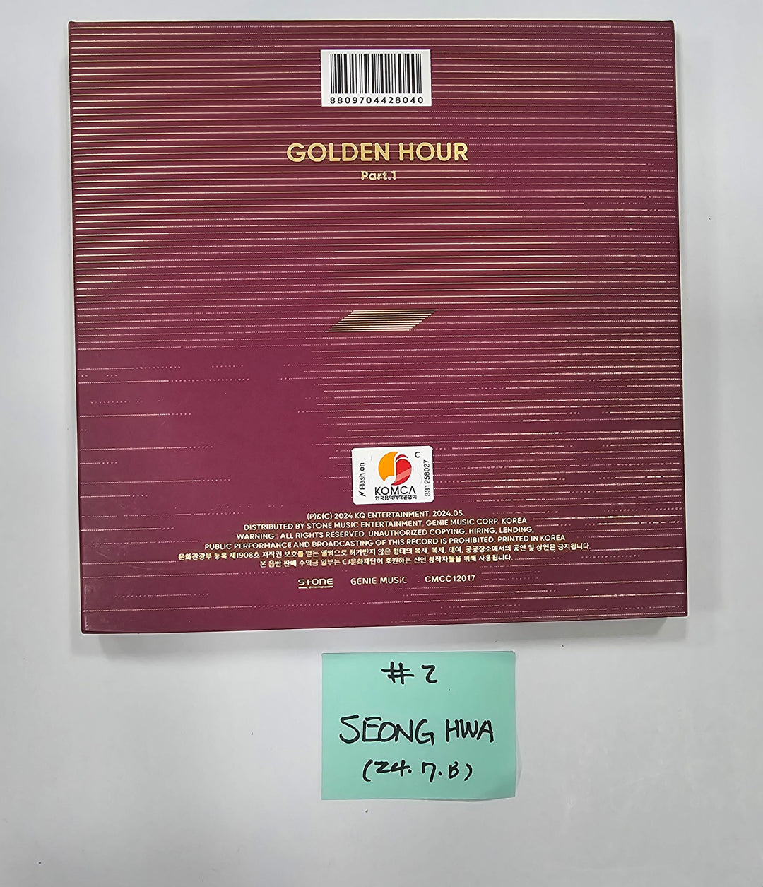 Ateez - "Golden Hour : Part.1" - Hand Autographed(Signed) Album [24.7.8] - HALLYUSUPERSTORE