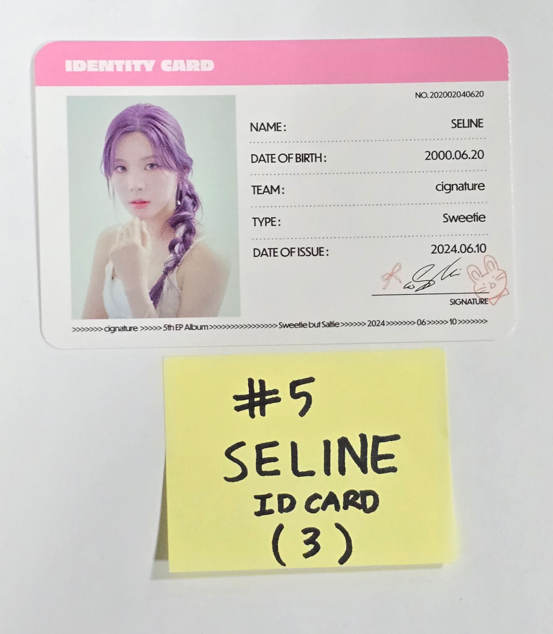 Cignature "Sweetie but Saltie" - Official Photocard, ID Photo [24.7.9] - HALLYUSUPERSTORE