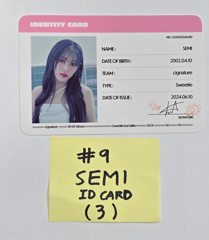 Cignature "Sweetie but Saltie" - Official Photocard, ID Photo [24.7.9] - HALLYUSUPERSTORE