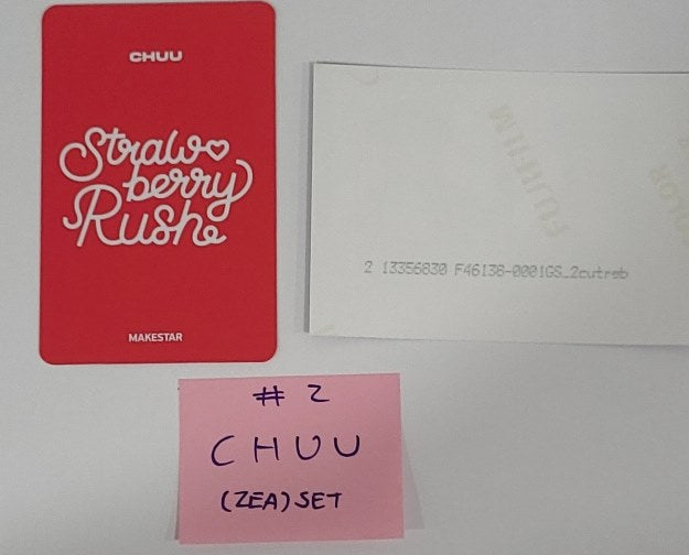 CHUU "Strawberry Rush" - Hand Autographed(Signed) Polaroid, Photocard + 2 Cut Photo [24.7.10] - HALLYUSUPERSTORE