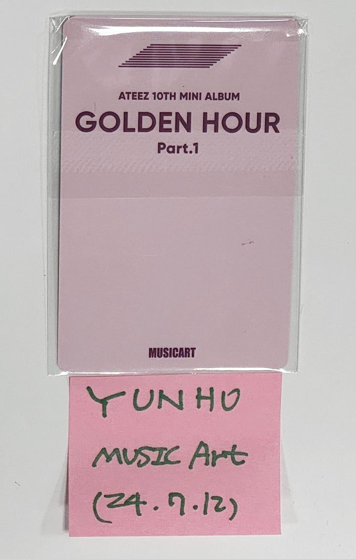 Yunho(Of Ateez) "GOLDEN HOUR : Part.1" - Hand Autographed(Signed) Photocard [24.7.12] - HALLYUSUPERSTORE