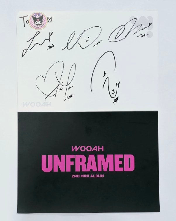 Wooah "Unframed" - Hand Autographed(Signed) Paper [24.7.16] - HALLYUSUPERSTORE