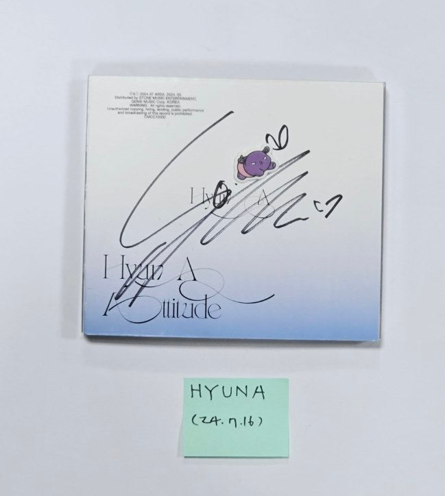 HyunA "Attitude" - Hand Autographed(Signed) Album [24.7.16] - HALLYUSUPERSTORE