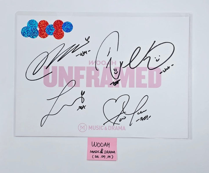 Wooah "Unframed" - Hand Autographed(Signed) Paper [24.7.17] - HALLYUSUPERSTORE