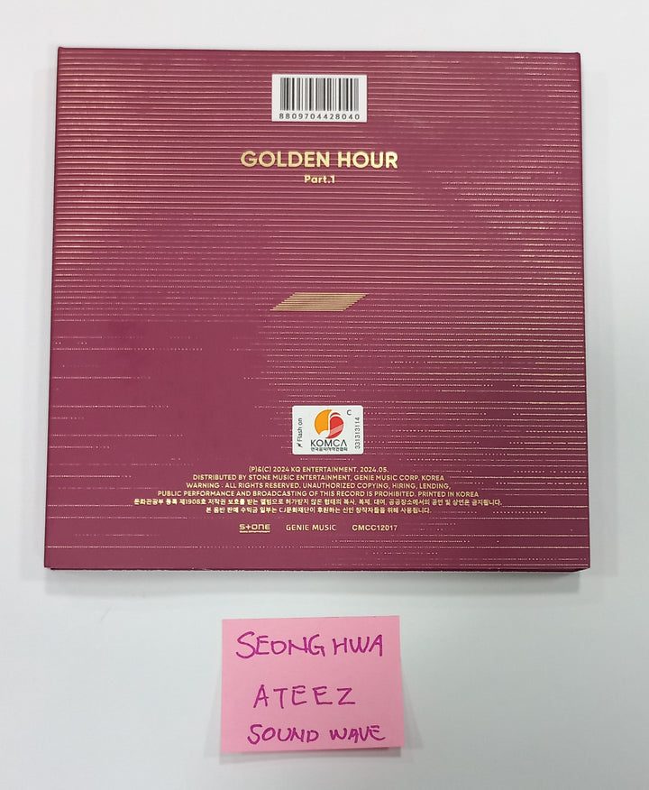 Seonghwa (Of Ateez) "GOLDEN HOUR : Part.1" - Hand Autographed(Signed) Album [24.8.2] - HALLYUSUPERSTORE