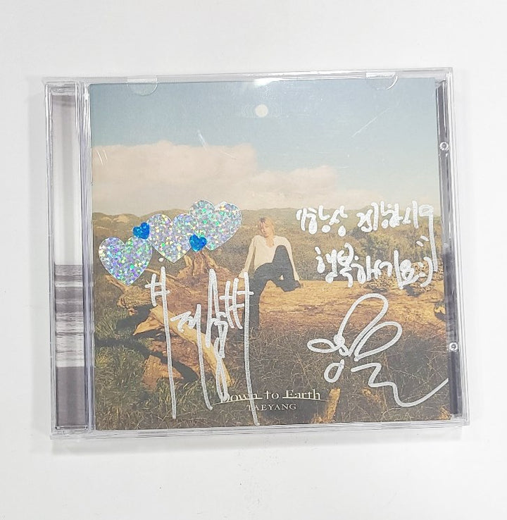 TAEYANG "Down To Earth" - Hand Autographed(Signed) Promo Album [24.8.2] - HALLYUSUPERSTORE