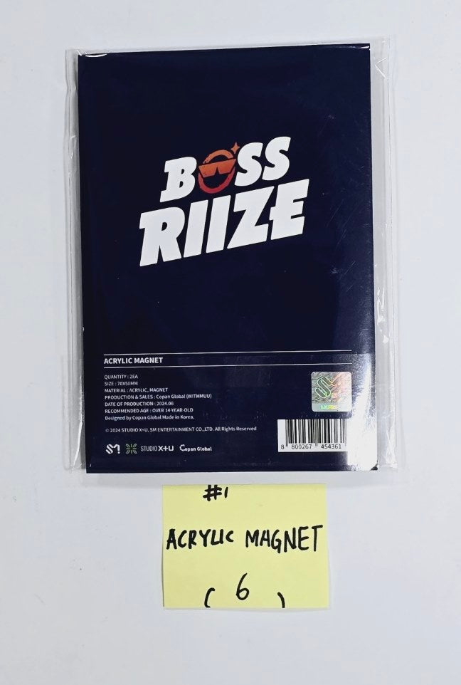 RIIZE - "2024 BOSS RIIZE" - Official Withmuu POP-UP MD [Acrylic Magnet, Leather Keyring, Acrylic Keyring, PVC 4 Cut Photo Holder, Handheld Fan, Ball Cap, Mini Image Picket Keyring, Postcrd Book, Sticker , Memo Pad. Masking Tape] [24.8.16]