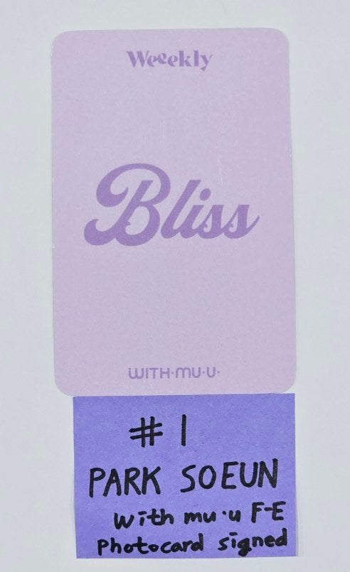 Weeekly "Bliss " - Hand Autographed(Signed) Photocard [24.8.20]