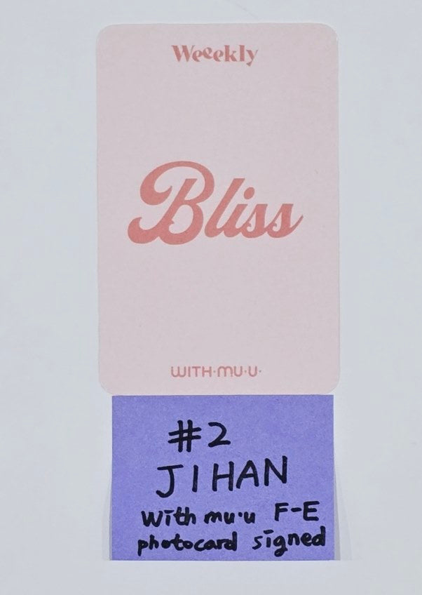 Weeekly "Bliss " - Hand Autographed(Signed) Photocard [24.8.20] - HALLYUSUPERSTORE