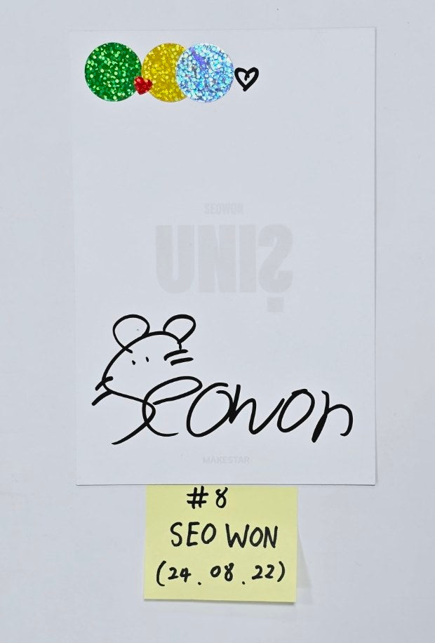 UNIS 'CURIOUS' - Hand Autographed(Signed) Postcard [24.8.22] - HALLYUSUPERSTORE