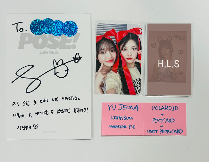 Yu Jeong (Of Lightsum) 'POSE!' - Hand Autographed(signed) Polaroid, Postcard + Fansign Event Photocard [24.8.26] - HALLYUSUPERSTORE