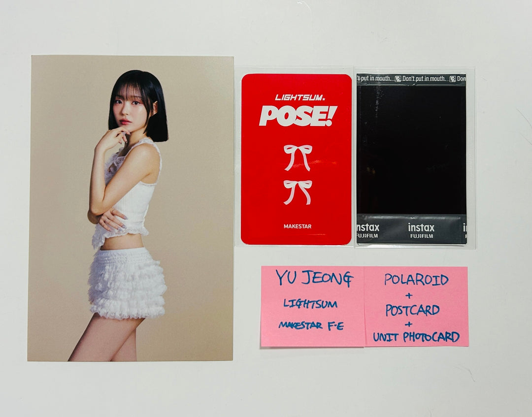 Yu Jeong (Of Lightsum) 'POSE!' - Hand Autographed(signed) Polaroid, Postcard + Fansign Event Photocard [24.8.26] - HALLYUSUPERSTORE