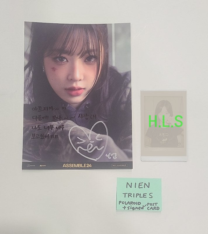 NIEN (Of tripleS) "ASSEMBLE24" - Hand Autographed(Signed) Polaroid + Postcard [24.8.28] - HALLYUSUPERSTORE