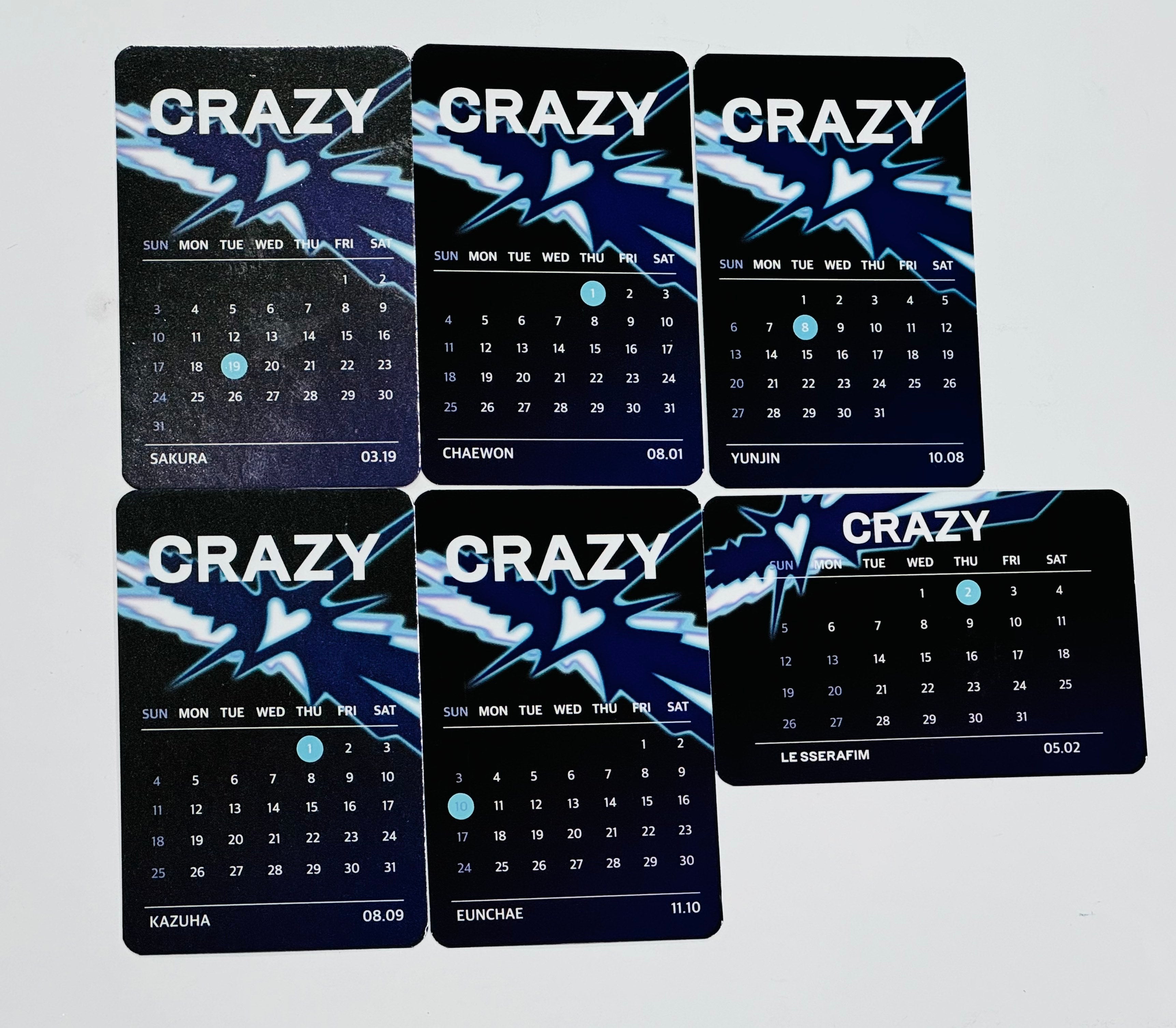 ルセラフィム CRAZY yes24 サイン会 トレカ 5枚セット Le Sserafim Crazy