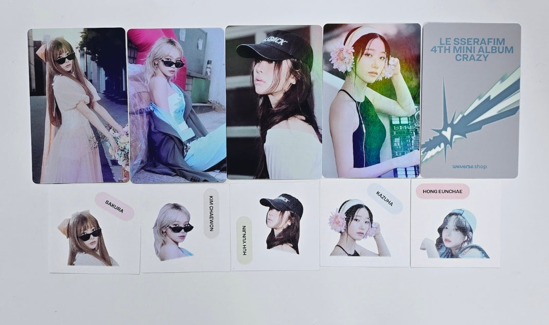 LE SSERAFIM "CRAZY" - Weverse Shop Pre-Order Benefit Hologram Photocard, Sticker Set(6ea) [Compact Ver.] [24.9.4] - HALLYUSUPERSTORE