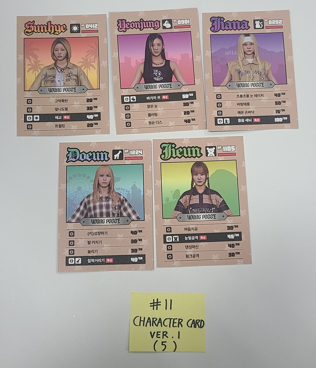 YOUNG POSSE "Ate That" - Official Photocard, Character Card Set (5EA) [24.9.6] - HALLYUSUPERSTORE