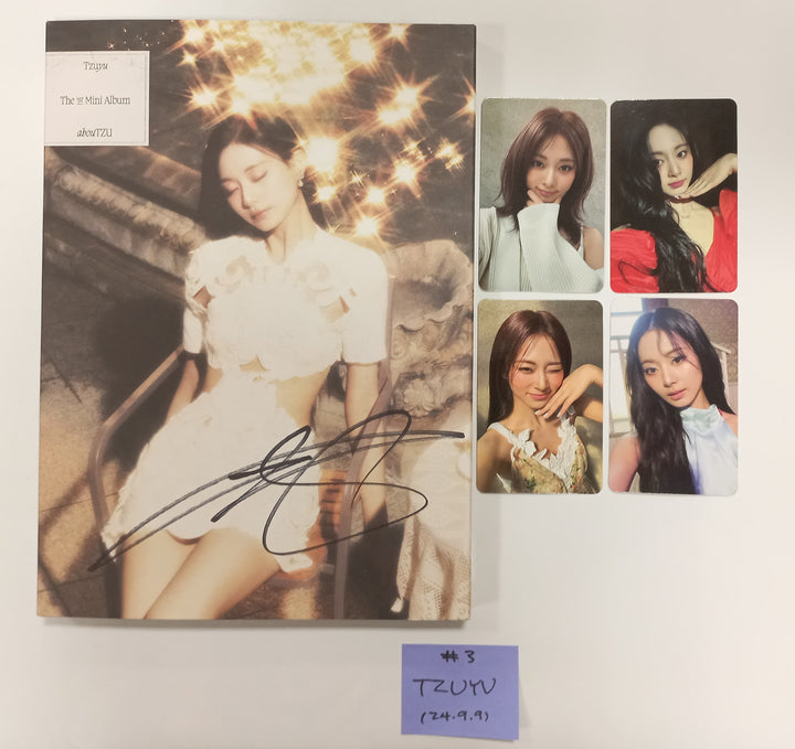 TZUYU (Of Twice) "abouTZU" - Hand Autographed(Signed) Promo Album [24.9.9] - HALLYUSUPERSTORE