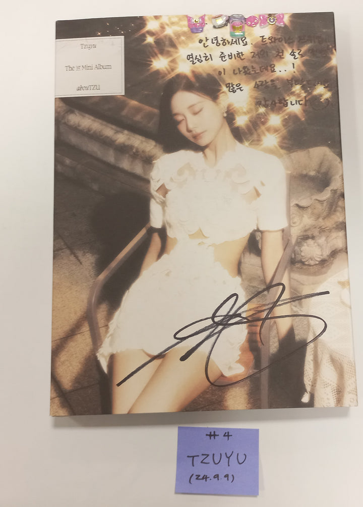 TZUYU (Of Twice) "abouTZU" - Hand Autographed(Signed) Promo Album [24.9.9] - HALLYUSUPERSTORE