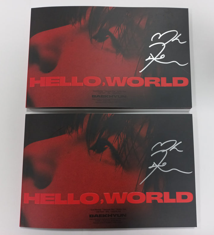 BAEKHYUN "Hello, World" - Hand Autographed(Signed) Promo Album [24.9.9] - HALLYUSUPERSTORE