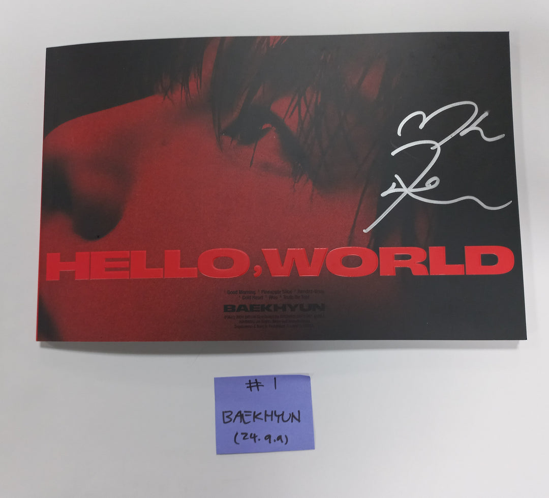 BAEKHYUN "Hello, World" - Hand Autographed(Signed) Promo Album [24.9.9] - HALLYUSUPERSTORE