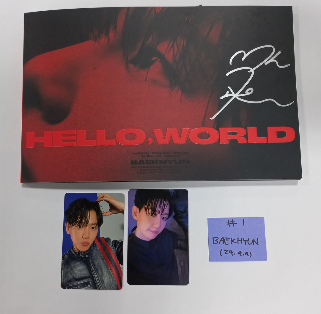 BAEKHYUN "Hello, World" - Hand Autographed(Signed) Promo Album [24.9.9] - HALLYUSUPERSTORE