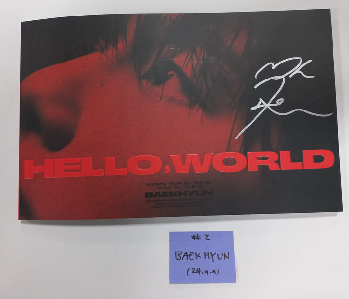 BAEKHYUN "Hello, World" - Hand Autographed(Signed) Promo Album [24.9.9] - HALLYUSUPERSTORE