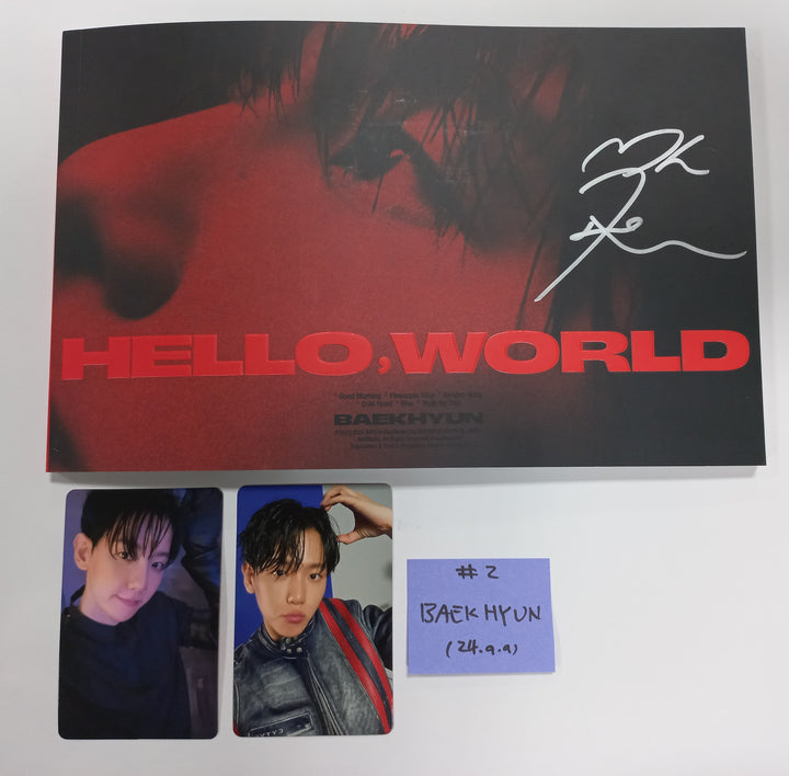 BAEKHYUN "Hello, World" - Hand Autographed(Signed) Promo Album [24.9.9] - HALLYUSUPERSTORE