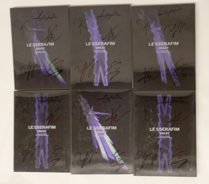 LE SSERAFIM "CRAZY" - Hand Autographed(Signed) Promo Album [24.9.9] - HALLYUSUPERSTORE