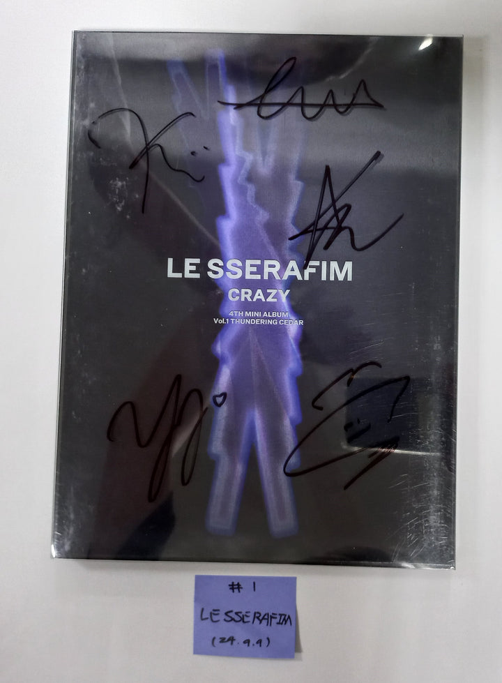 LE SSERAFIM "CRAZY" - Hand Autographed(Signed) Promo Album [24.9.9] - HALLYUSUPERSTORE