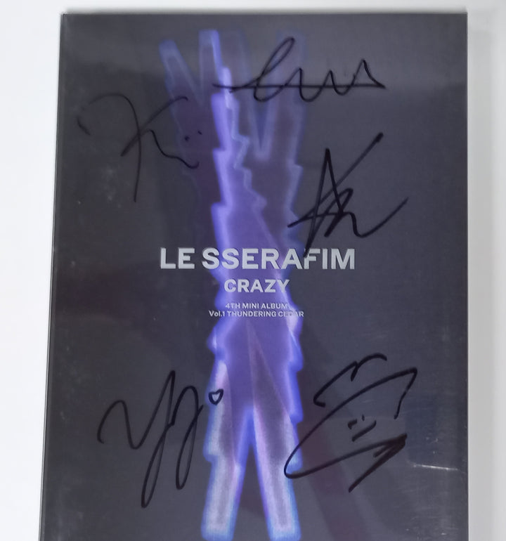 LE SSERAFIM "CRAZY" - Hand Autographed(Signed) Promo Album [24.9.9] - HALLYUSUPERSTORE