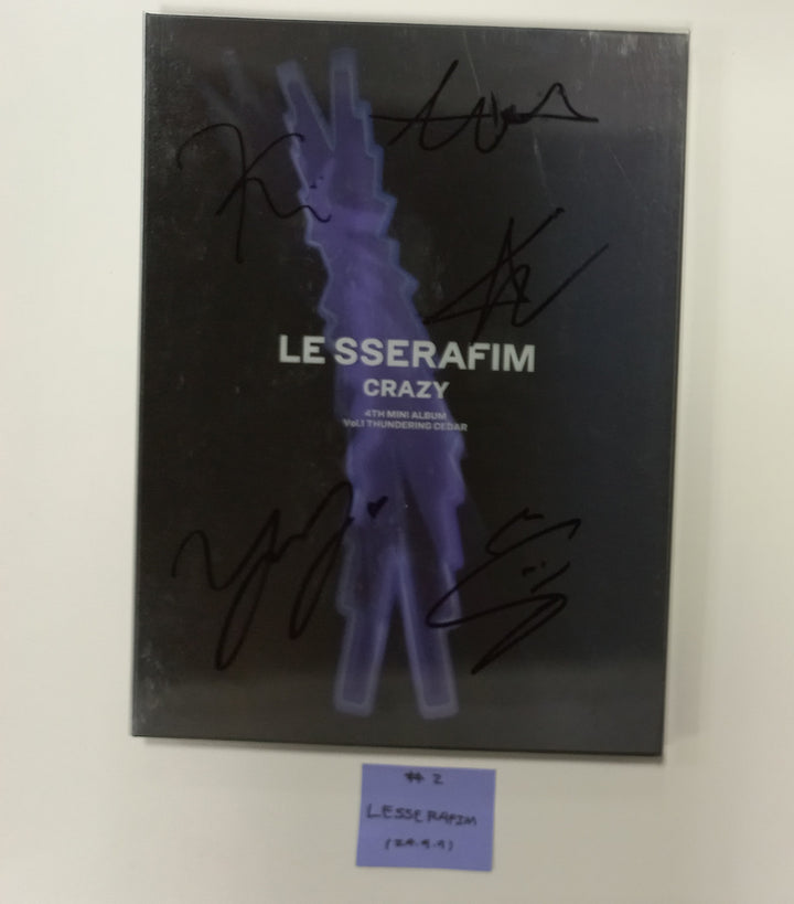 LE SSERAFIM "CRAZY" - Hand Autographed(Signed) Promo Album [24.9.9] - HALLYUSUPERSTORE