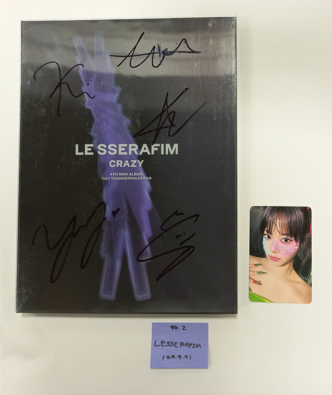 LE SSERAFIM "CRAZY" - Hand Autographed(Signed) Promo Album [24.9.9] - HALLYUSUPERSTORE