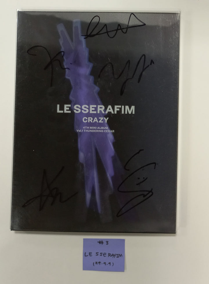 LE SSERAFIM "CRAZY" - Hand Autographed(Signed) Promo Album [24.9.9] - HALLYUSUPERSTORE