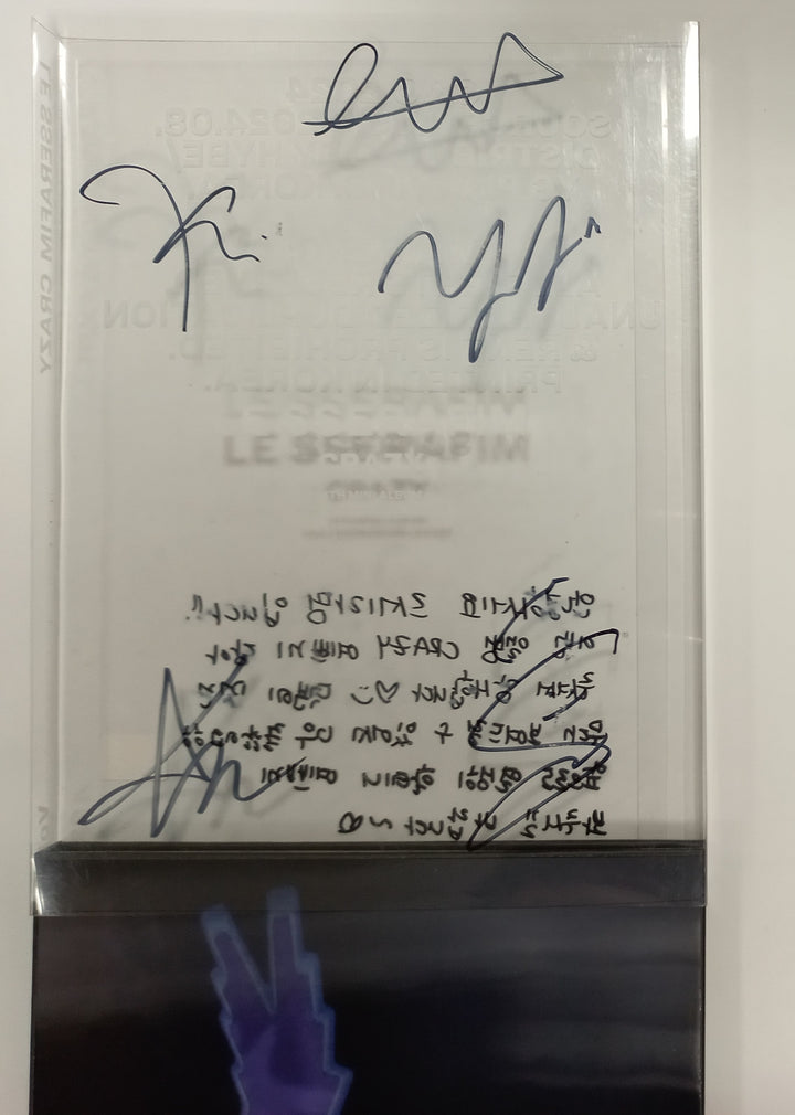 LE SSERAFIM "CRAZY" - Hand Autographed(Signed) Promo Album [24.9.9] - HALLYUSUPERSTORE