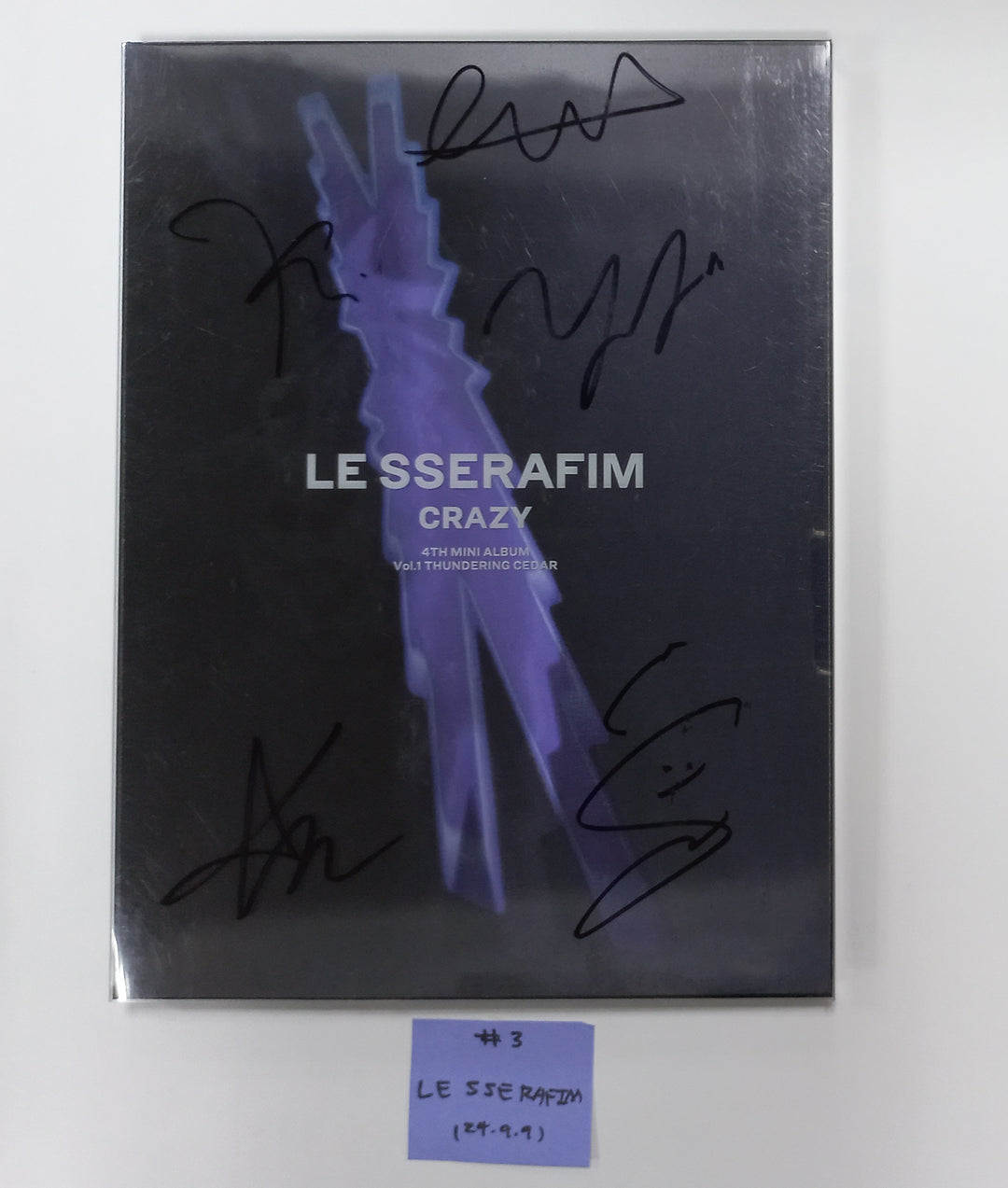 LE SSERAFIM "CRAZY" - Hand Autographed(Signed) Promo Album [24.9.9] - HALLYUSUPERSTORE