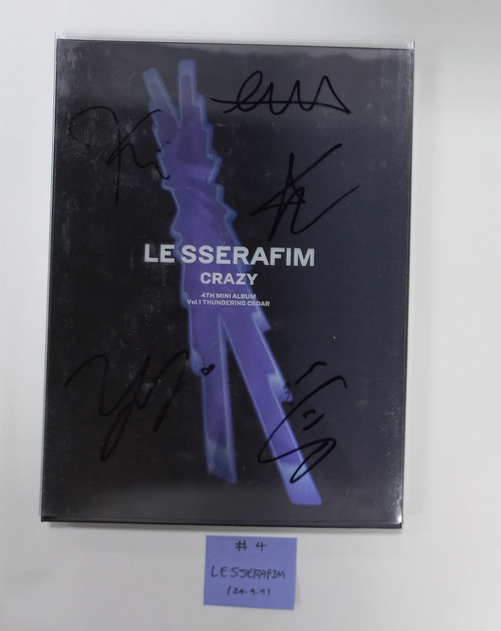 LE SSERAFIM "CRAZY" - Hand Autographed(Signed) Promo Album [24.9.9] - HALLYUSUPERSTORE