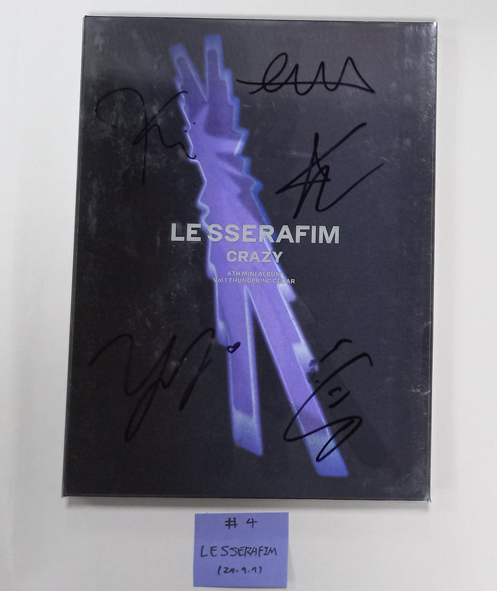 LE SSERAFIM "CRAZY" - Hand Autographed(Signed) Promo Album [24.9.9] - HALLYUSUPERSTORE