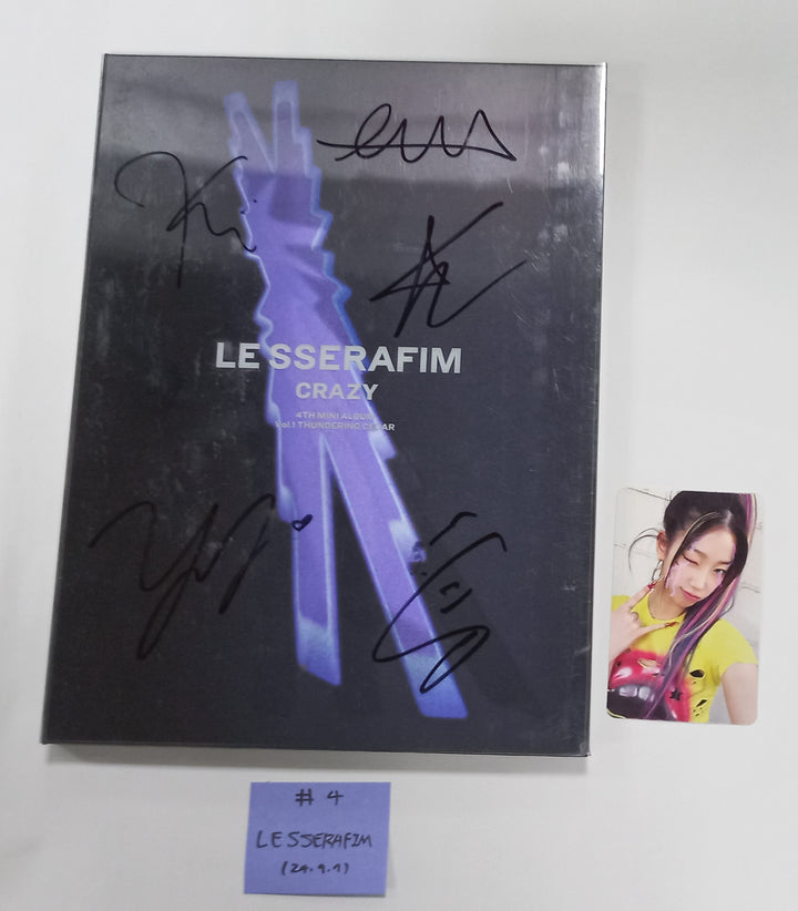 LE SSERAFIM "CRAZY" - Hand Autographed(Signed) Promo Album [24.9.9] - HALLYUSUPERSTORE