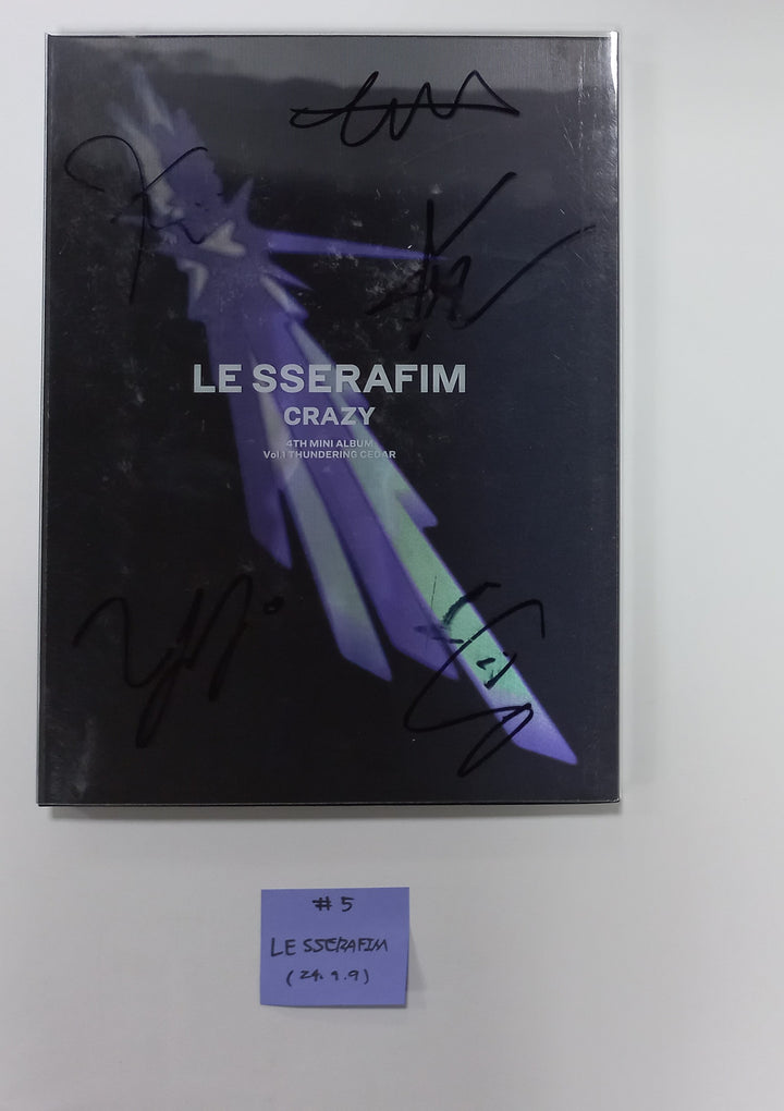 LE SSERAFIM "CRAZY" - Hand Autographed(Signed) Promo Album [24.9.9] - HALLYUSUPERSTORE