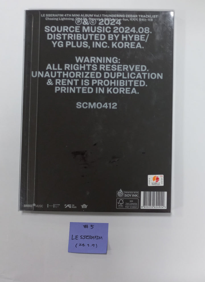 LE SSERAFIM "CRAZY" - Hand Autographed(Signed) Promo Album [24.9.9] - HALLYUSUPERSTORE