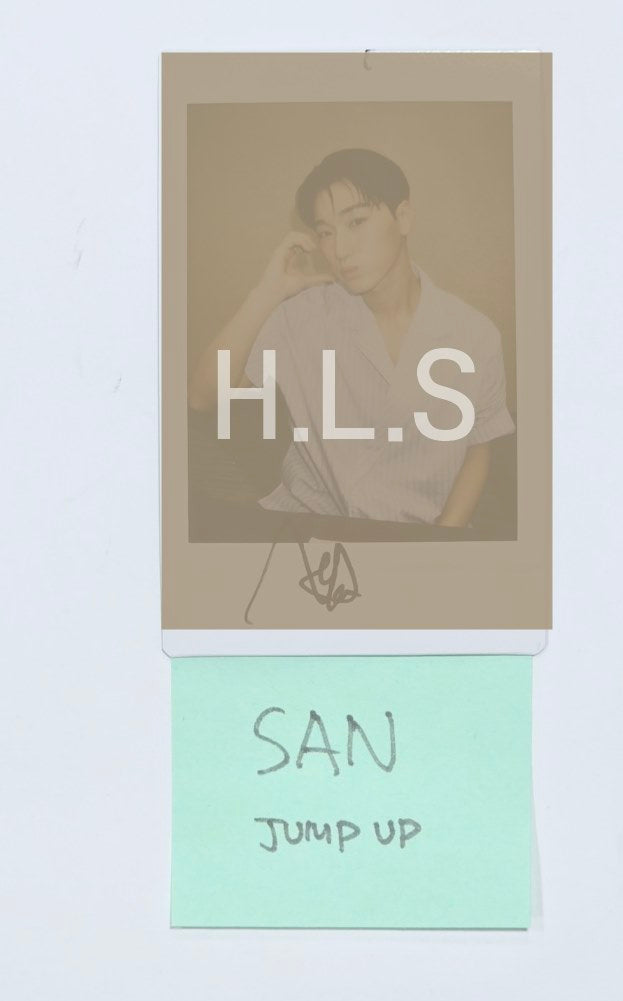 SAN (Of Ateez) "GOLDEN HOUR : Part.1" - Hand Autographed(Signed) Polaroid [24.9.11] - HALLYUSUPERSTORE