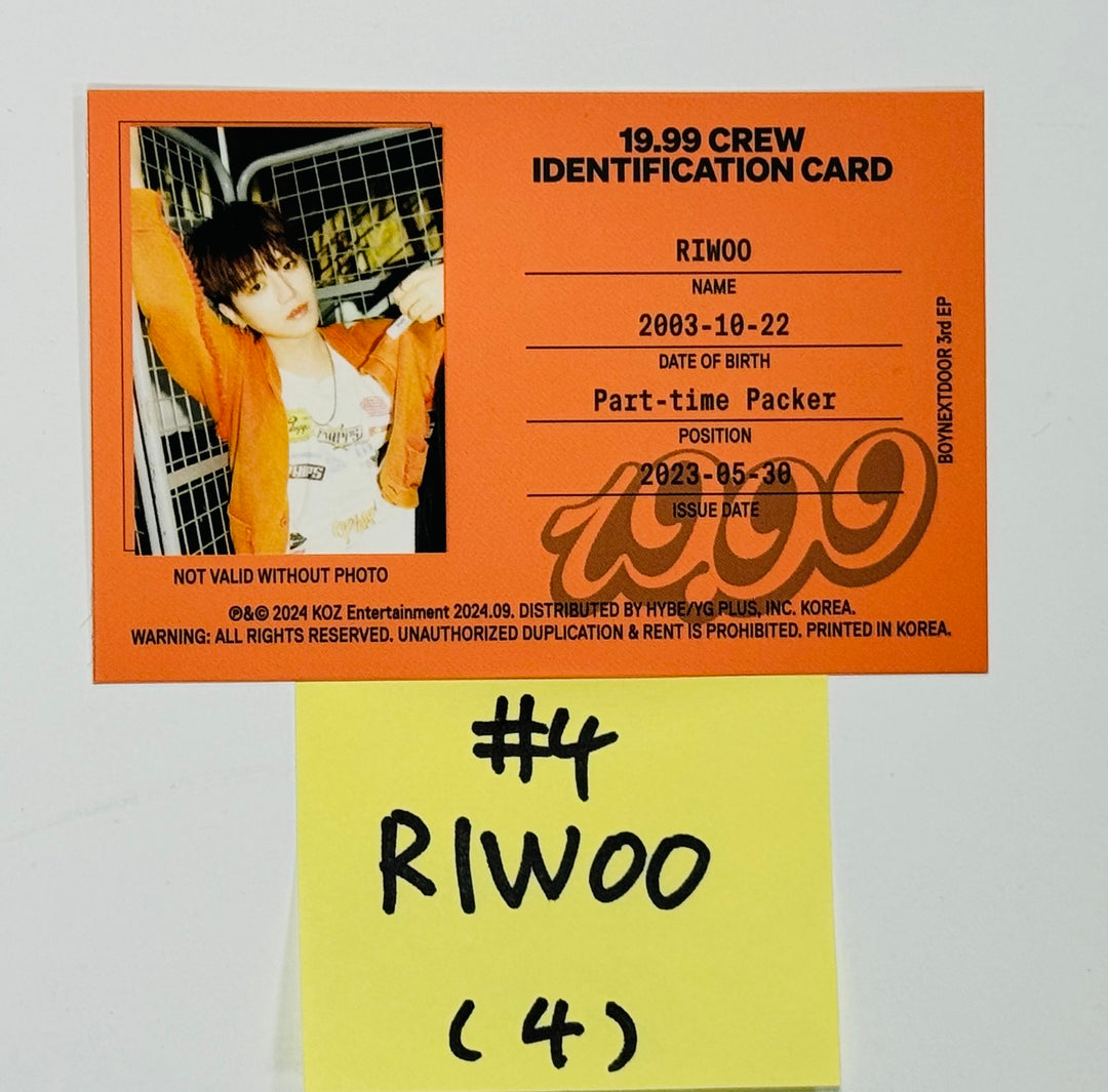 Boynextdoor "19.99" - Official Photocard [24.9.13]