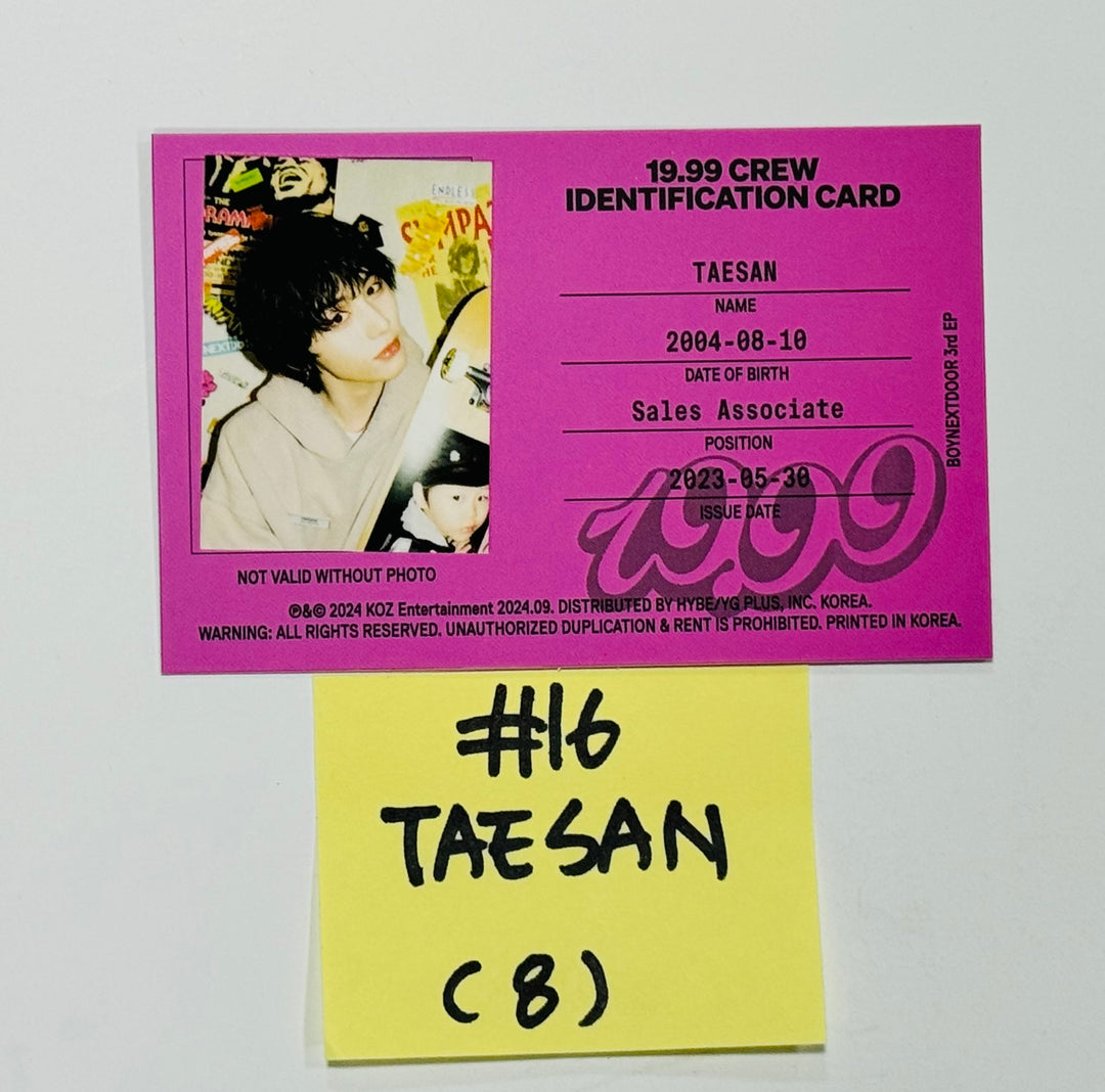 Boynextdoor "19.99" - Official Photocard [24.9.13]