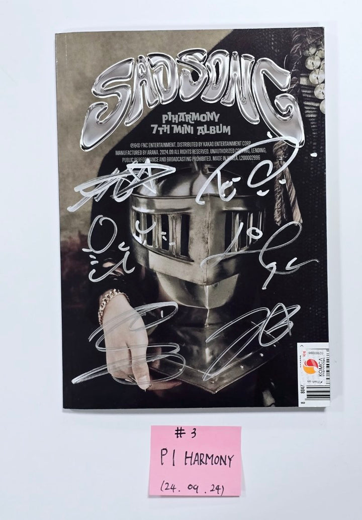 P1Harmony “Sad Song” - Hand Autographed(Signed) Promo Album [24.9.24] - HALLYUSUPERSTORE